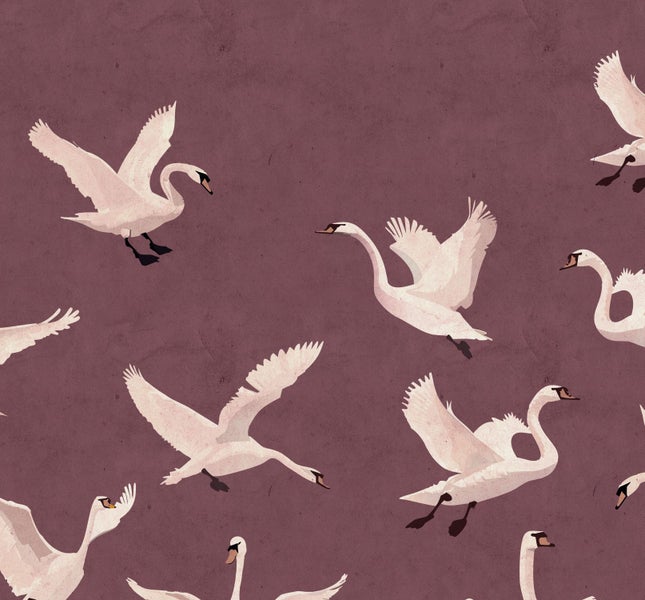 Abbildung mit einem Muster aus stilisierten Schwänen