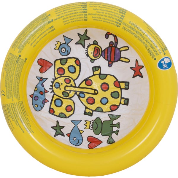 Rundes Kinderplanschbecken mit Tiermotiven für den Garten.
