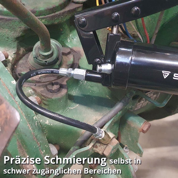 Schmierpresse zur präzisen Schmierung schwer zugänglicher Bereiche