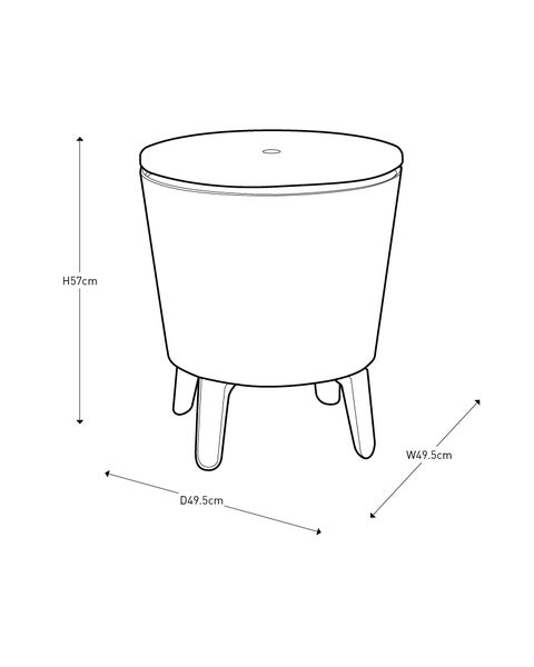 Keter Coolbar Partytisch - 49,5x49,5x57cm - Grün