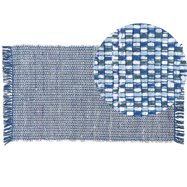 Teppich BESNI Blau 80 x 150 cm Baumwolle