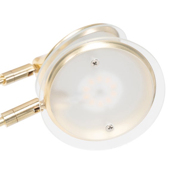 Nahaufnahme einer goldenen LED Lampe