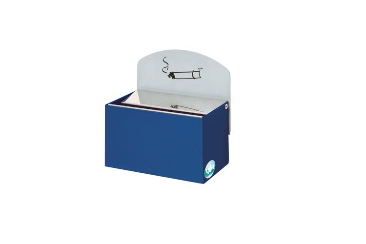 PROREGAL Robuster Wandascher Mit Schild 0,4 Liter HxBxT 16 x 14 x 9,8 cm Verzinkter Stahl Blau