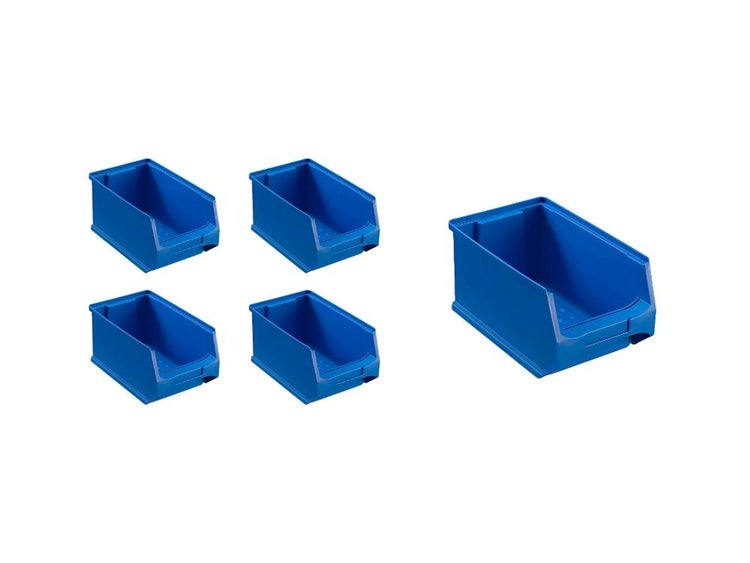 PROREGAL SparSet 5 x Blaue Sichtlagerbox 3.0 HxBxT 12,5 x 14,5 x 23,5 cm 2,8 Liter Sichtlagerbehälter Sichtlagerkasten