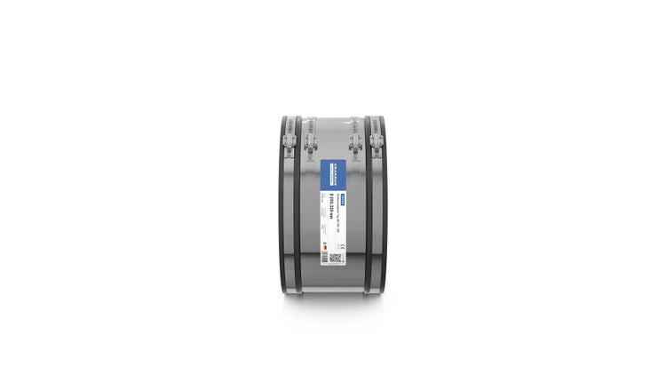 Crassus Schlauchadapter Typ 2B CSC 320, Ø 295 bis 320 Millimeter, aus Edelstahl und EPDM für Rohre.