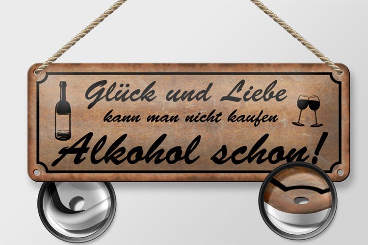 Blechschild Spruch 27x10cm Glück Liebe nicht kaufen Dekoration