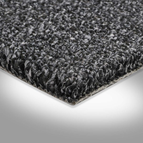 Teppichboden Meterware anthrazit Velours Auslegware dunkelgrau 400 cm Breite (Meterware)