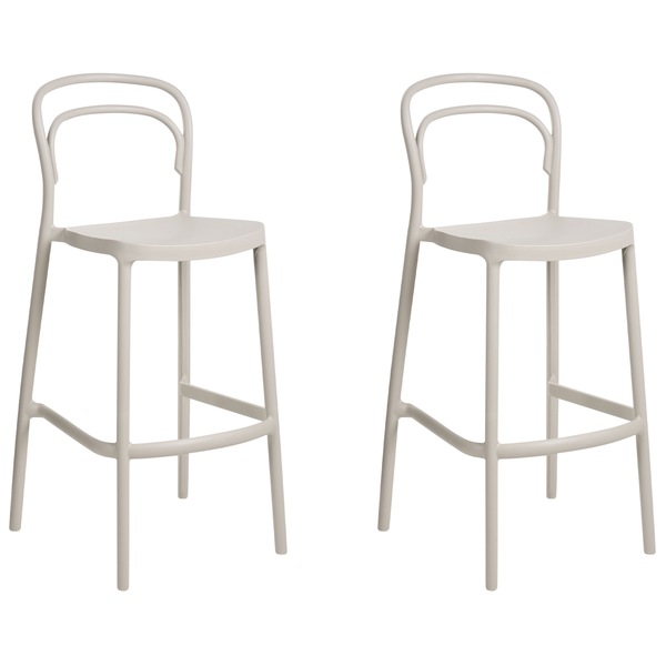 Garten-Barhocker 2er Set PORANO Beige