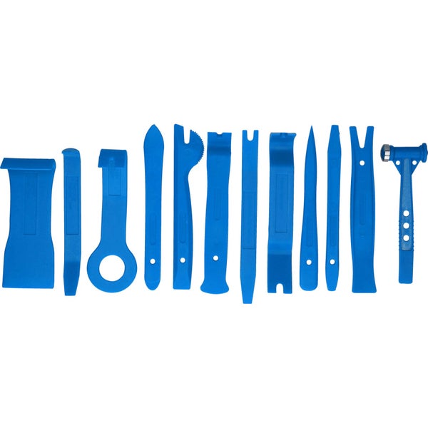 Zwölfteiliges Werkzeugset für die Demontage von Fahrzeugverkleidungen mit Hammer und Aufbewahrungstasche