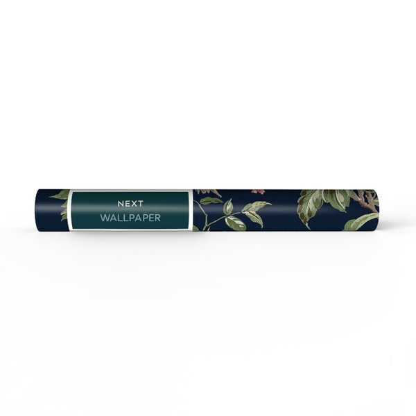 Next Vliestapete | Birds & Blooms - Dunkelblau - 10mx52cm
