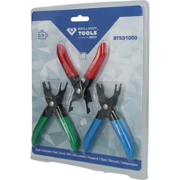 BRILLIANT TOOLS Kraftstoffleitung-Entriegelungszangen-Satz 3tlg. - BT531000