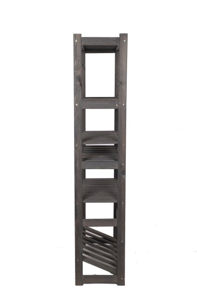 PROREGAL Getränkekisten- & Weinregal SPREEWALD HxBxT 163x70x33cm 6 Flaschen auf 1 Ebene + 1 Ebene für Kisten + 4 Ablagen Massives Kiefernholz Grau geölt