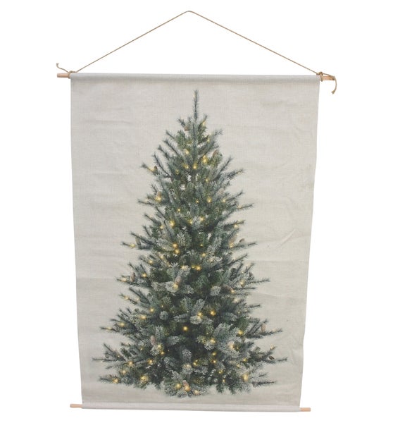 Wandteppich mit Weihnachtsbaum und Beleuchtung