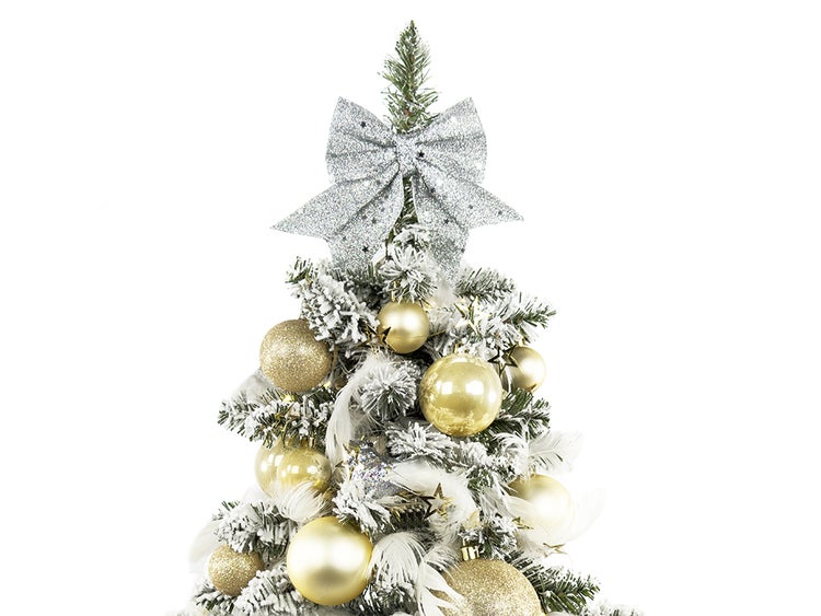 Dekorierter künstlicher Weihnachtsbaum SLEEPY CHRISTMAS II 60 cm schneebedeckt mit LED-Licht im Topf