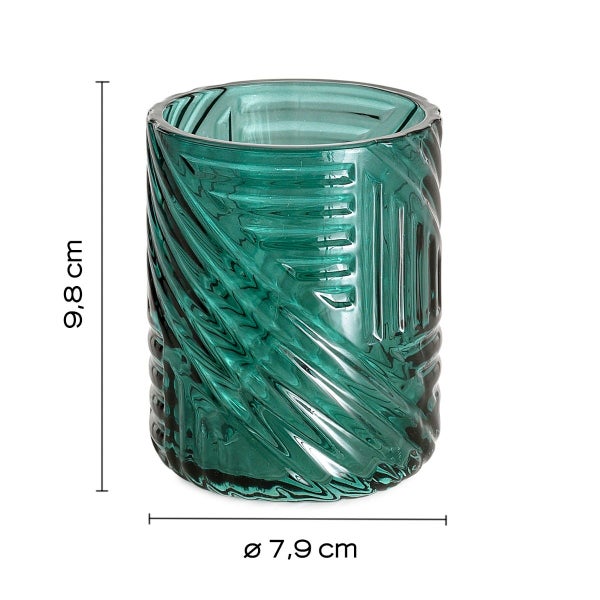 Grüner Zahnbürstenbecher aus Glas | Fiordaliso