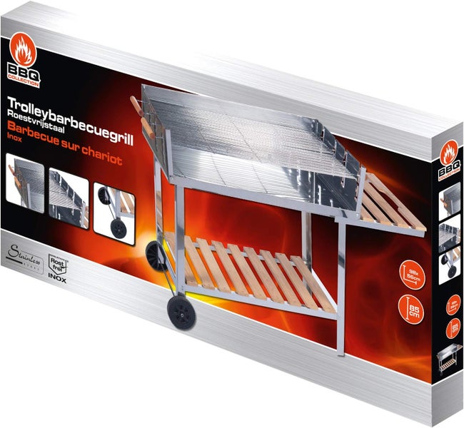 BBQ Collection Holzkohlegrill - BBQ mit Tisch - Gartenküchen Barbecue in höhenverstellbar - 98 x 56 x 85 cm