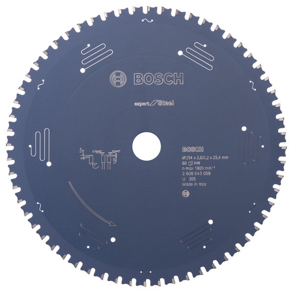 Bosch Kreissägeblatt Expert for Steel für Kapp- und Gehrungssägen 254 x 25,4 x 2,6 mm 60 - 2608643059