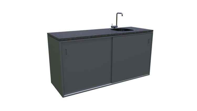Gartenschrank mit Spüle und Arbeitsplatte
