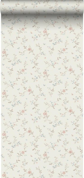Borastapeter Tapete Blumen Beige - 53 cm x 11.2 m - 660148