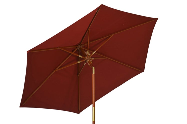 Sonnenschirm 240 cm rot bordeaux kippbar Windauslass UV-Schutz 50