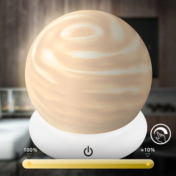 Briloner LED Tischlampe Kabellos Ø15x16,5cm Rund 40lm 2700K Warmweiß RGB Dimmbar Weiß