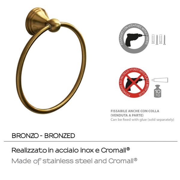 Edelstahl Handtuchring in Bronze Ausführung | Rosa