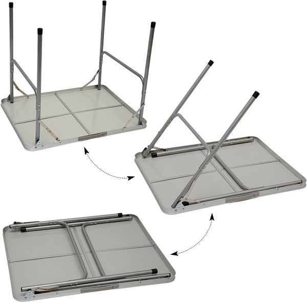 AMANKA klappbarer Campingtisch 80x60x67 cm Leichtgewicht Klapptisch Reisetisch im Kofferformat Dunkel Grau
