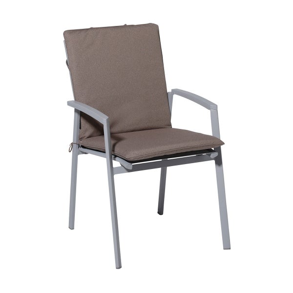 Stuhlauflage Stapelstuhl Manchester taupe - ca. 97x49 cm - 4er-Set