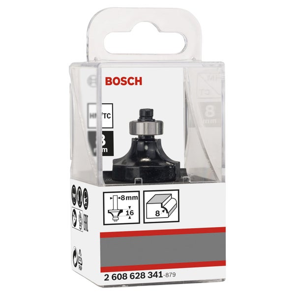 Bosch Logo Abrundfräser mit Kugellager in Verpackung