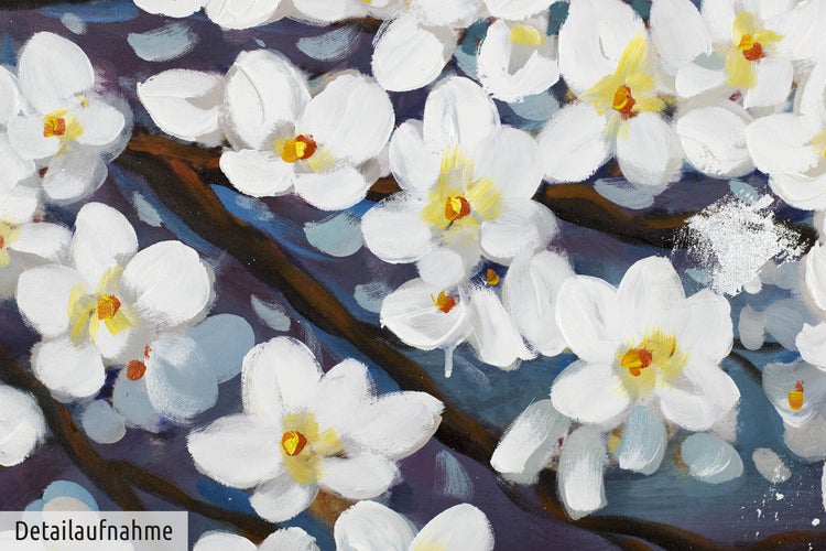 Handgemaltes Gemälde Acrylfarbe 140x70cm Blau