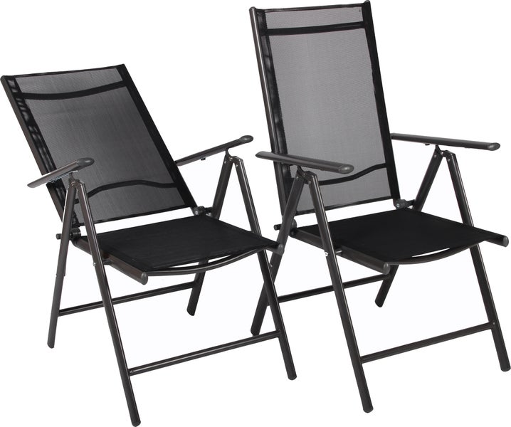 2er Set Alu Gartenstuhl Hochlehner Klappstuhl
