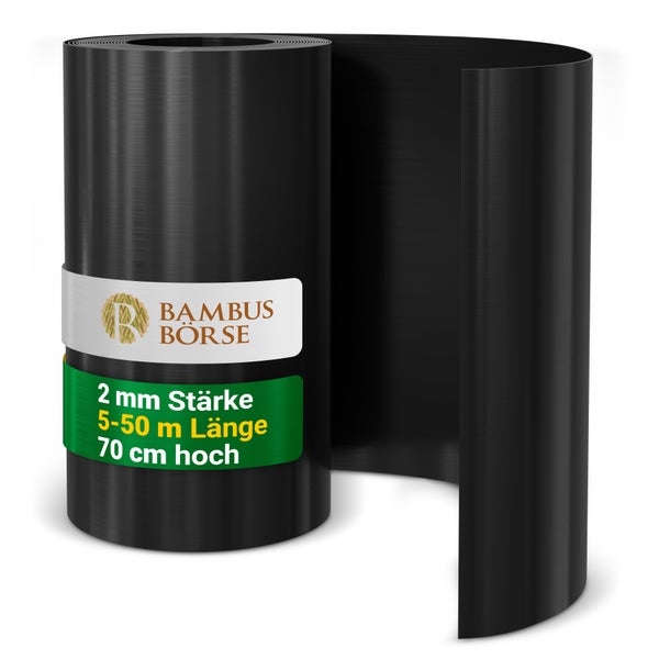 Bambus Börse Wurzelsperre, 2 mm Stärke, 5 bis 50 m Länge, 70 cm Höhe