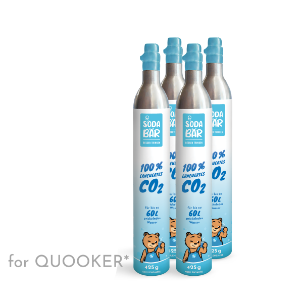 Vier Soda Bar CO2-Zylinder für Wassersprudler, jeweils für bis zu 60 Liter Sprudelwasser