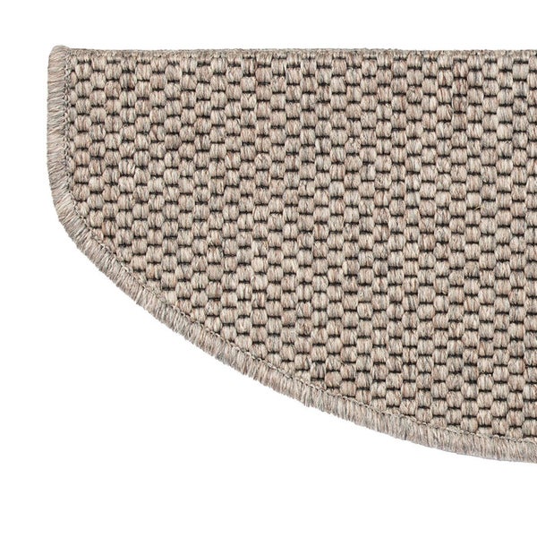 FLOORDIREKT Stufenmatte Kalkutta - Sisaloptik - Schlingenpol - Selbstklebend - Taupe - Halbrund - 23,5 x 65 cm