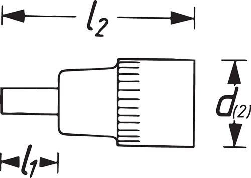 Hazet Steckschlüsseleinsatz 8801K 3/8 6-kant SW 5 mm L 43,5 mm - 8801K-5