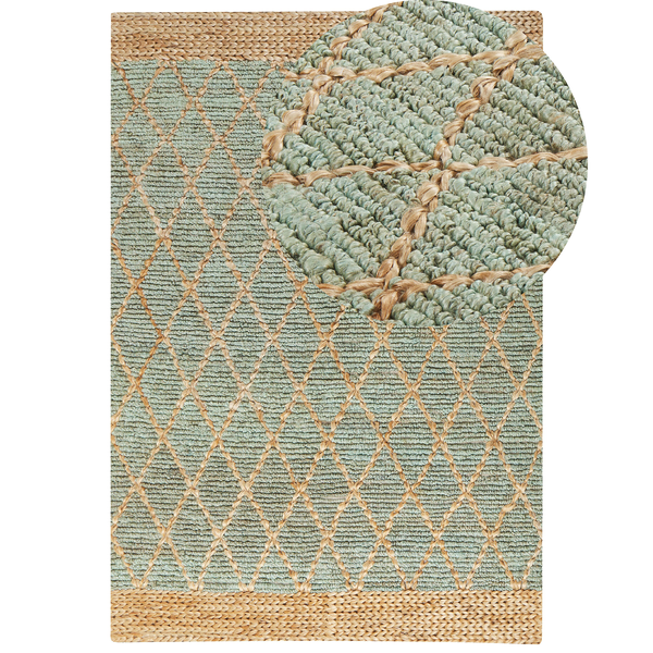 Teppich TELLIKAYA 160 x 230 cm Jute Grün