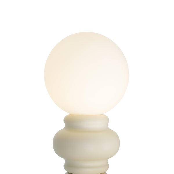 Retro Stehleuchte Beige mit mattiertem Glas - Fedde