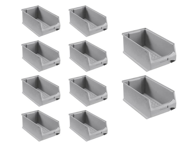 PROREGAL SparSet 10x Graue Sichtlagerbox 4.0 HxBxT 15 x 20 x 35 cm 7,2 Liter Sichtlagerbehälter