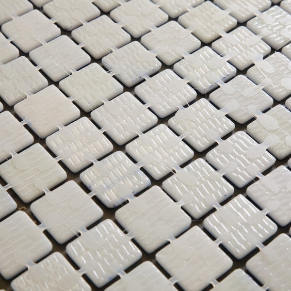 Technische Zeichnung einer Mosaikfliesenmatte mit Maßen: Breite 515 Millimeter, Stein 25 mal 25 Millimeter, Stärke 4 Millimeter, Fuge 2 Millimeter.