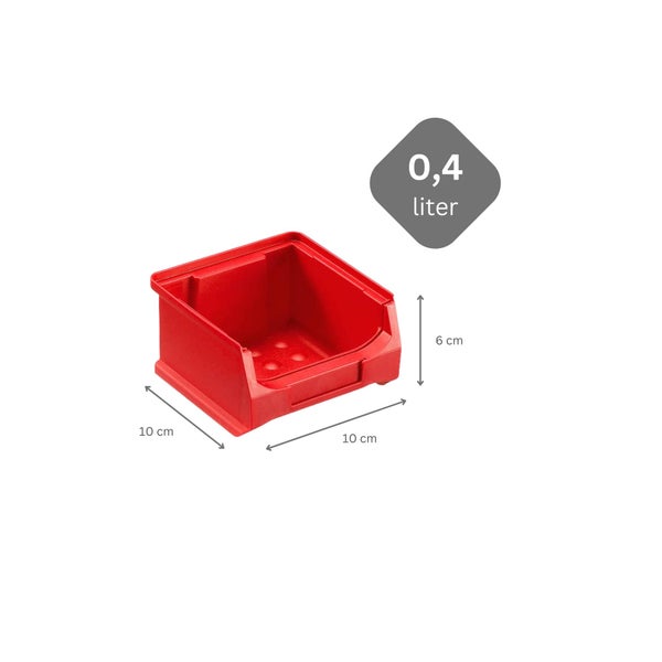 PROREGAL Trägersystem Rote Systemplatte mit 45 x Roten Sichtlagerboxen 1.0 Maße H x B 50 x 100 cm Sichtlagerbox Sichtlagerbehälter
