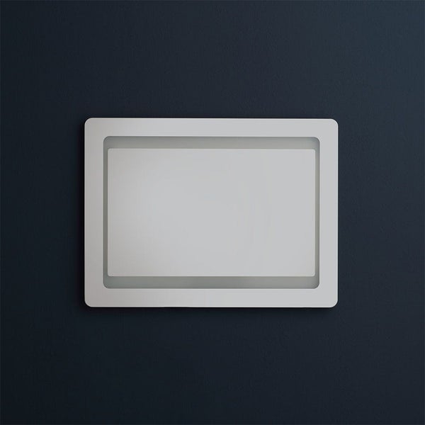 Rechteckige, flache LED Wandleuchte in Weiß.