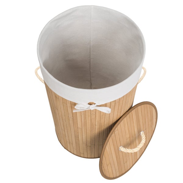 Wäschekorb tectake  36 x 63 cm aus Bambus beige