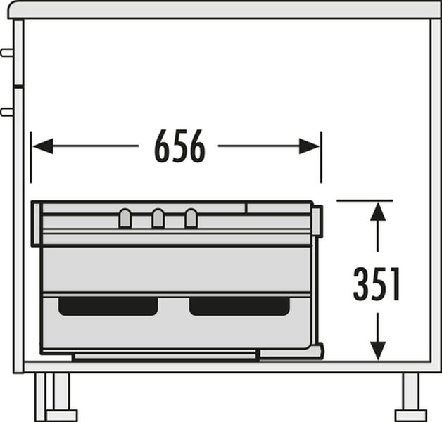 Schema eines Badezimmerschranks mit den Maßen 656 mal 351