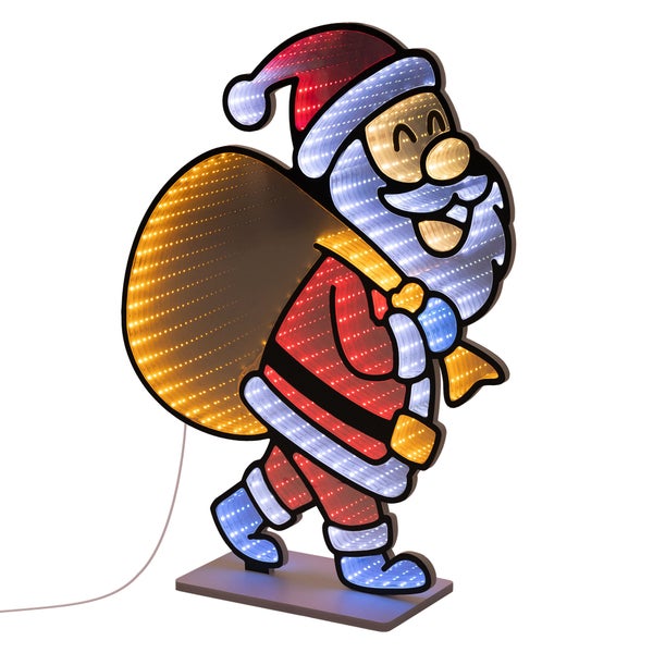 LED Leuchtfigur Weihnachtsmann mit Geschenkesack für den Innen und Außenbereich