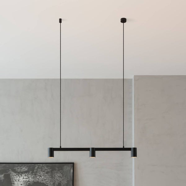 Arcchio Pendelleuchte Brinja (Modern) in Schwarz aus Aluminium (3 flammig, GU10) - Deckenlampe Esstischlampe Hängelampe Hängeleuchte Wohnzimmerleuchte