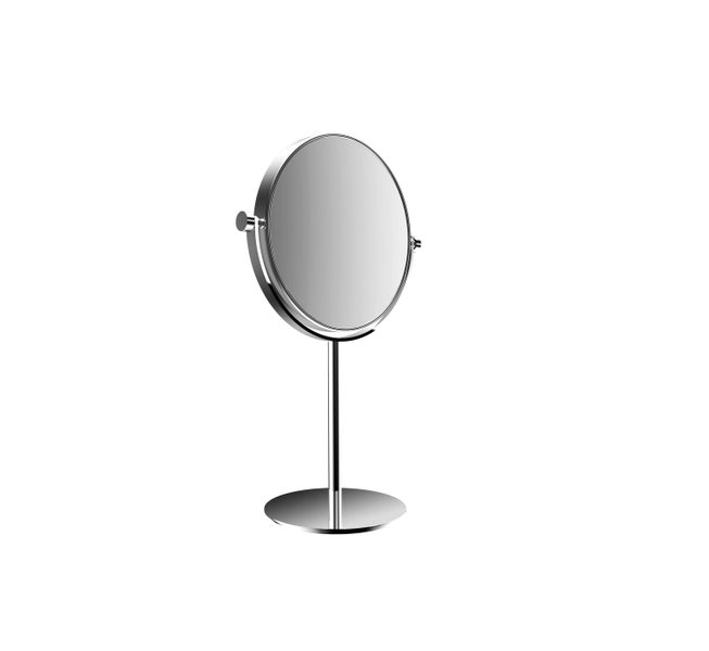 Calmwaters Rasierspiegel/Kosmetikspiegel, Standspiegel, 3/1-fach Vergrößerung, chrom, rund, zweiseitige Spiegelfläche, 80BS6246