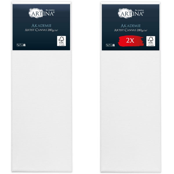 Artina Akademie Künstlerleinwand, 280 Gramm pro Quadratmeter, mit FSC Siegel, Einzelpackung und Doppelpackung