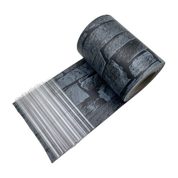 FLOORDIREKT PVC Sichtschutzstreifen 19 cm x 35 m für Gartenzäune Blickdicht Schiefer