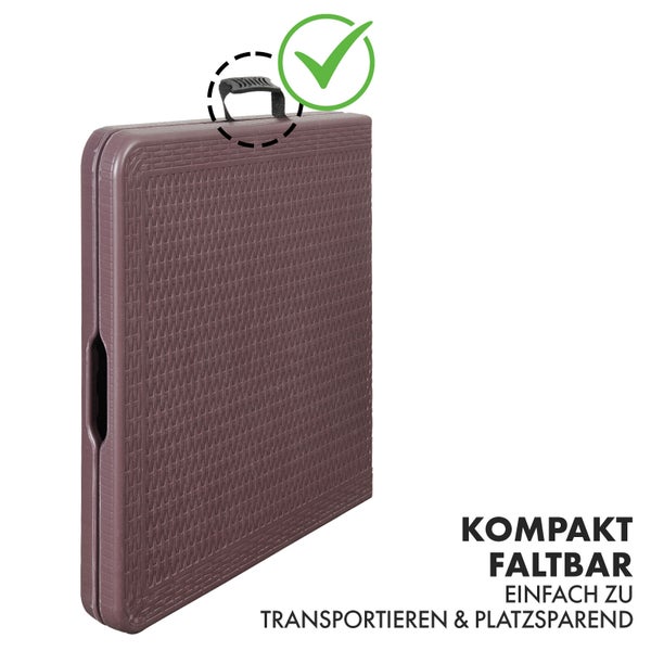 FLOORDIREKT Klapptisch Gartentisch Saga Wetterfest Höhenverstellbar 120 x 60 cm