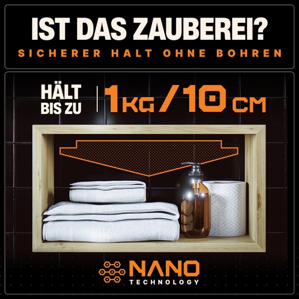 BAURIX® Nano-Tape Doppelseitig [3m] I Doppelseitiges Klebeband Extra Stark I Waschbares Alien Silikon Nano-Klebeband Transparent